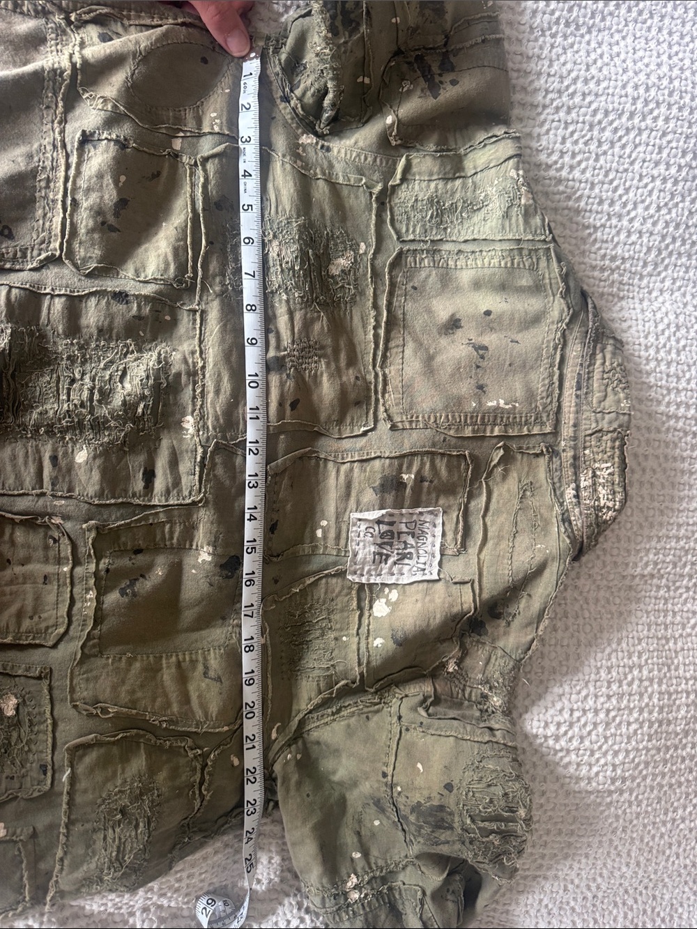 Magnolia Pearl strawberry Fields Olive Patchwork PaintSplatter Utility Jacket OS - Picture 6 of 6
